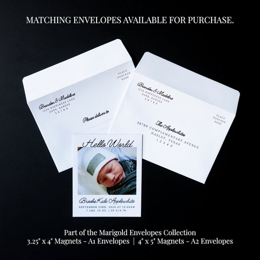 3.25" x 4" Debra Marigold Custom Birth Announcement Photo Magnets