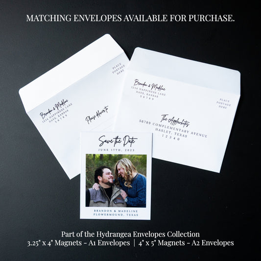 3.25" x 4" Adrienne Hydrangea Custom Save the Date Photo Magnets