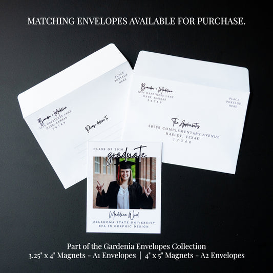 4" x 5" Cheryl Gardenia Custom Graduation Photo Magnets