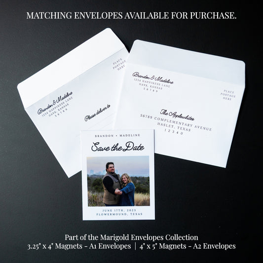 3.25" x 4" Catherine Marigold Custom Save the Date Photo Magnets