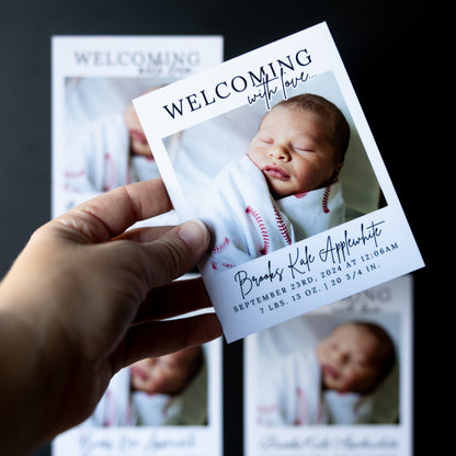 3.25" x 4" Mary Jo Hydrangea Custom Birth Announcement Photo Magnets