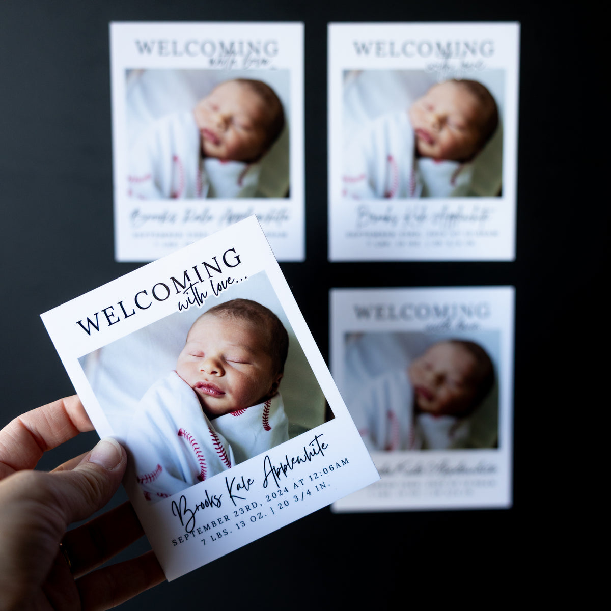 3.25" x 4" Mary Jo Gardenia Custom Birth Announcement Photo Magnets