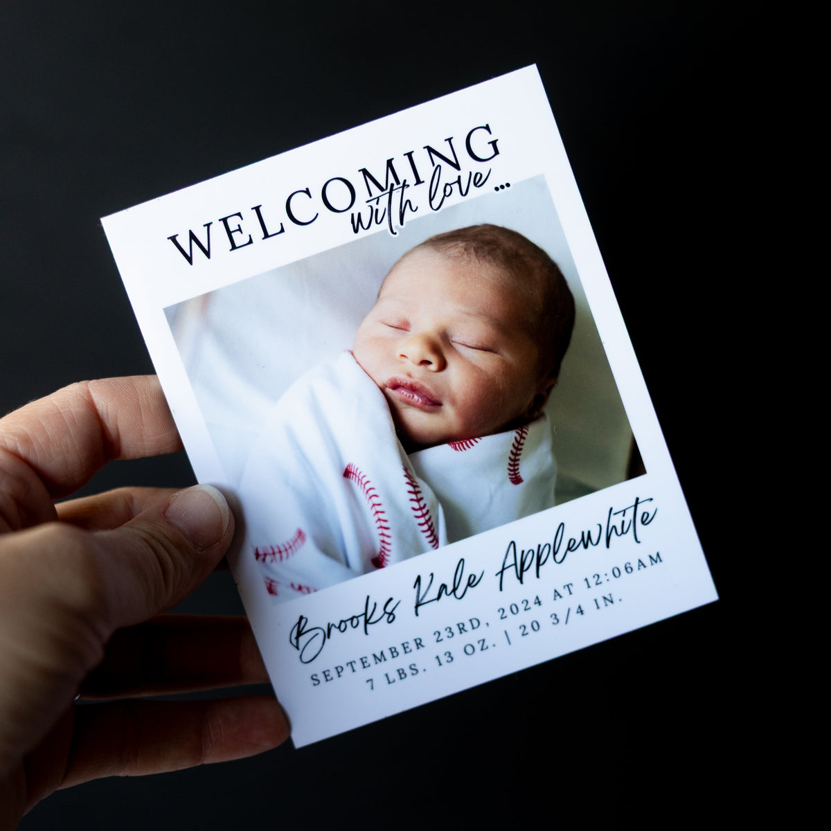 4" x 5" Mary Jo Rose Custom Birth Announcement Photo Magnets