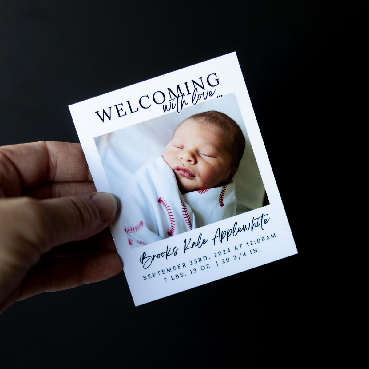 3.25" x 4" Mary Jo Rose Custom Birth Announcement Photo Magnets