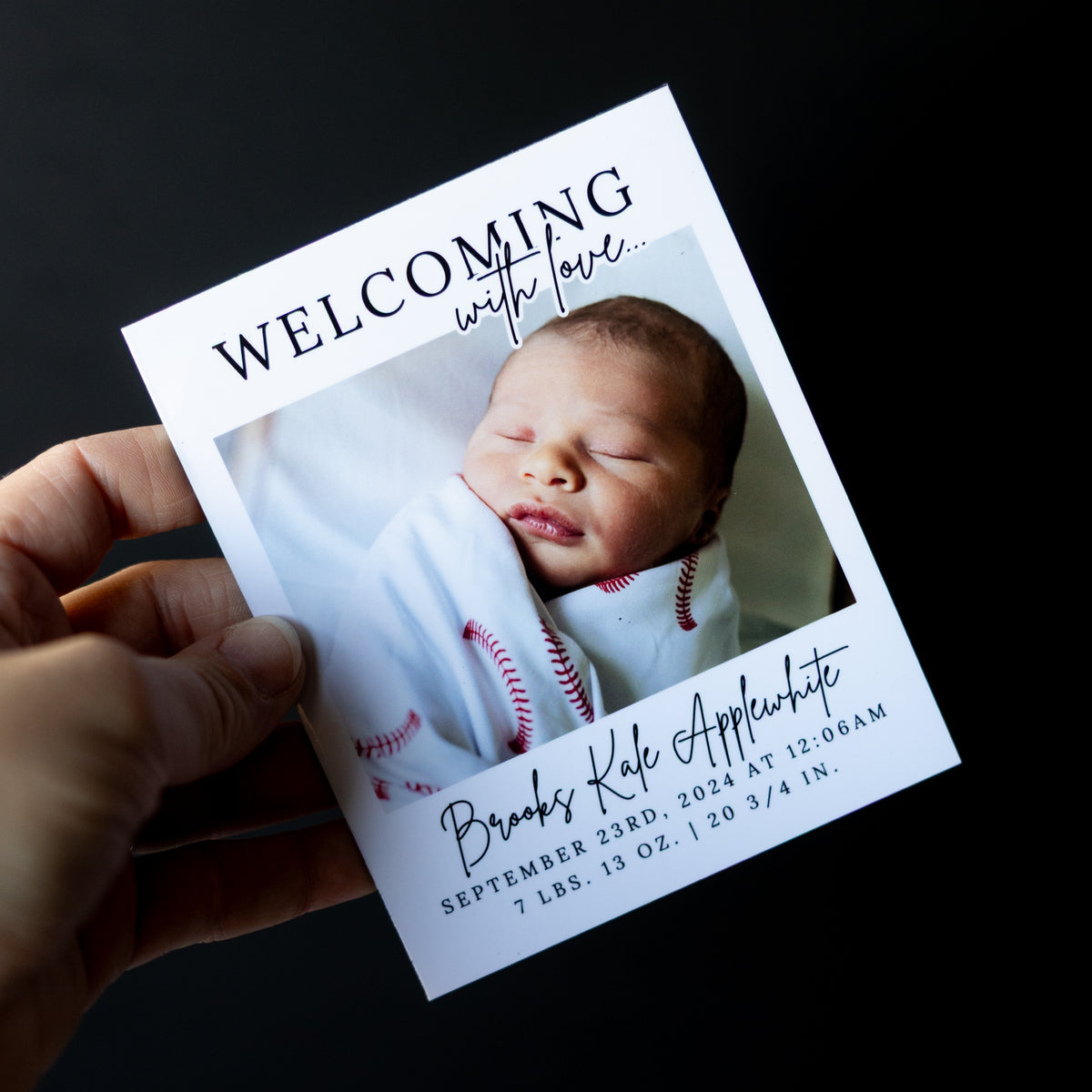 4" x 5" Mary Jo Hydrangea Custom Birth Announcement Photo Magnets