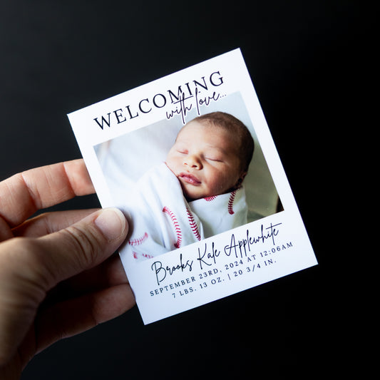 3.25" x 4" Mary Jo Hydrangea Custom Birth Announcement Photo Magnets