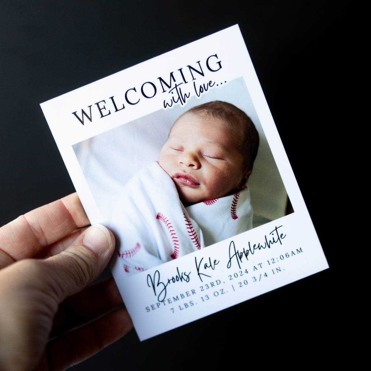 4" x 5" Mary Jo Gardenia Custom Birth Announcement Photo Magnets