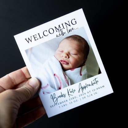 4" x 5" Mary Jo Gardenia Custom Birth Announcement Photo Magnets