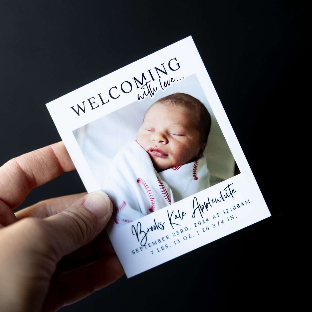 3.25" x 4" Mary Jo Gardenia Custom Birth Announcement Photo Magnets