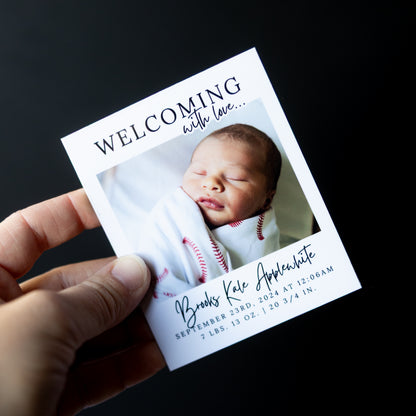 3.25" x 4" Mary Jo Gardenia Custom Birth Announcement Photo Magnets