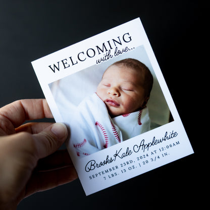 4" x 5" Mary Jo Marigold Custom Birth Announcement Photo Magnets