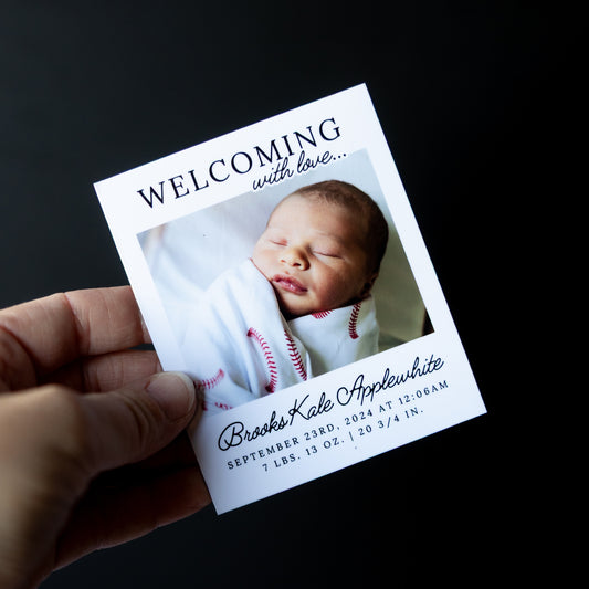 3.25" x 4" Mary Jo Marigold Custom Birth Announcement Photo Magnets