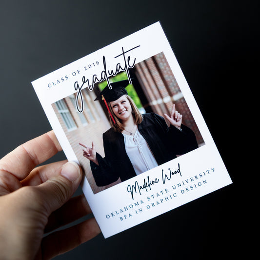 4" x 5" Cheryl Hydrangea Custom Graduation Photo Magnets