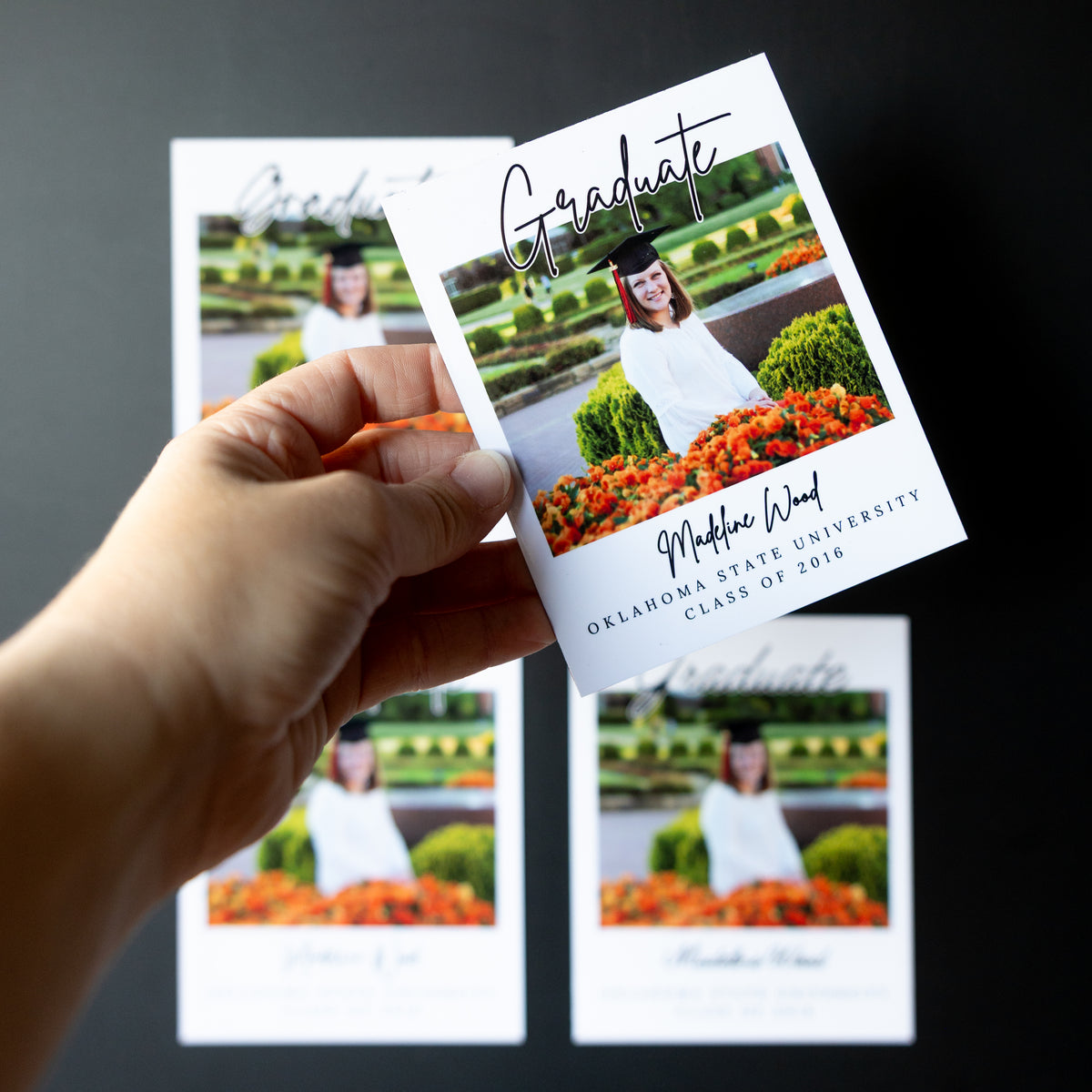 4" x 5" Tricia Hydrangea Custom Graduation Photo Magnets