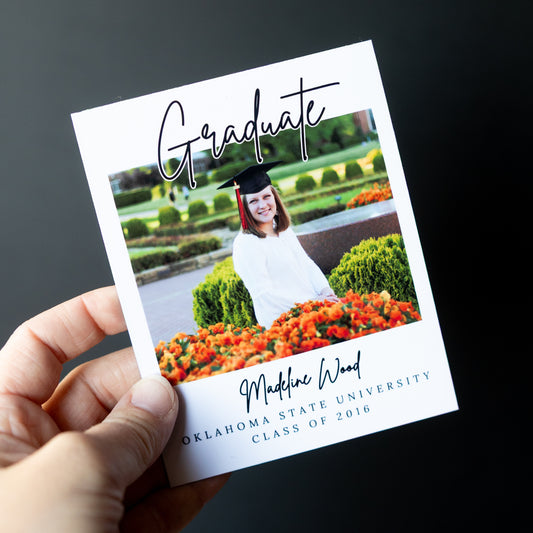 4" x 5" Tricia Hydrangea Custom Graduation Photo Magnets