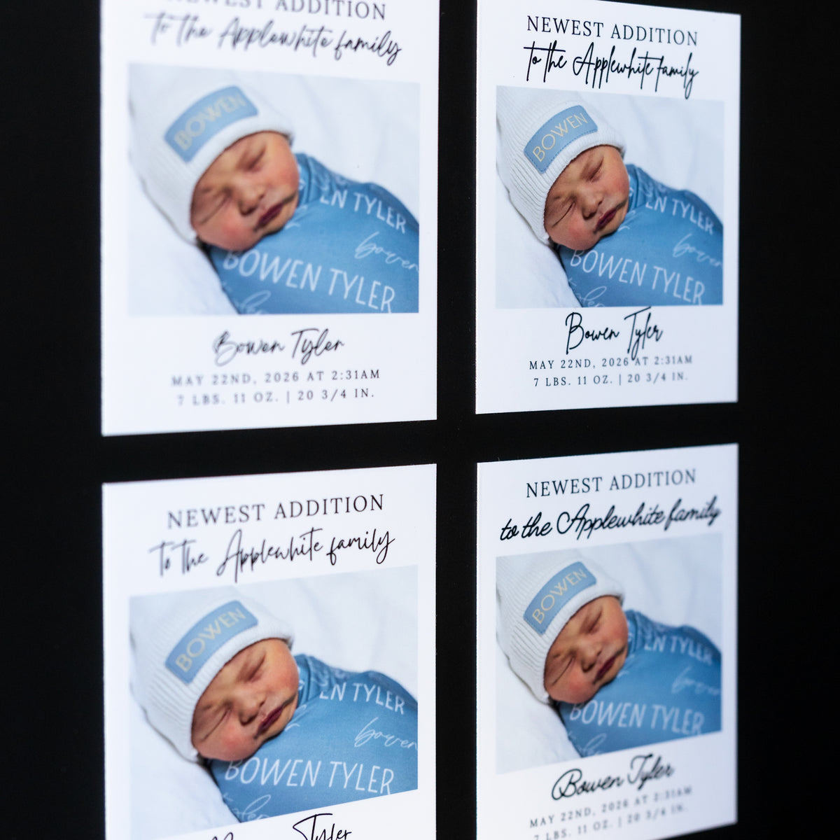 4" x 5" Martha Hydrangea Custom Birth Announcement Photo Magnets