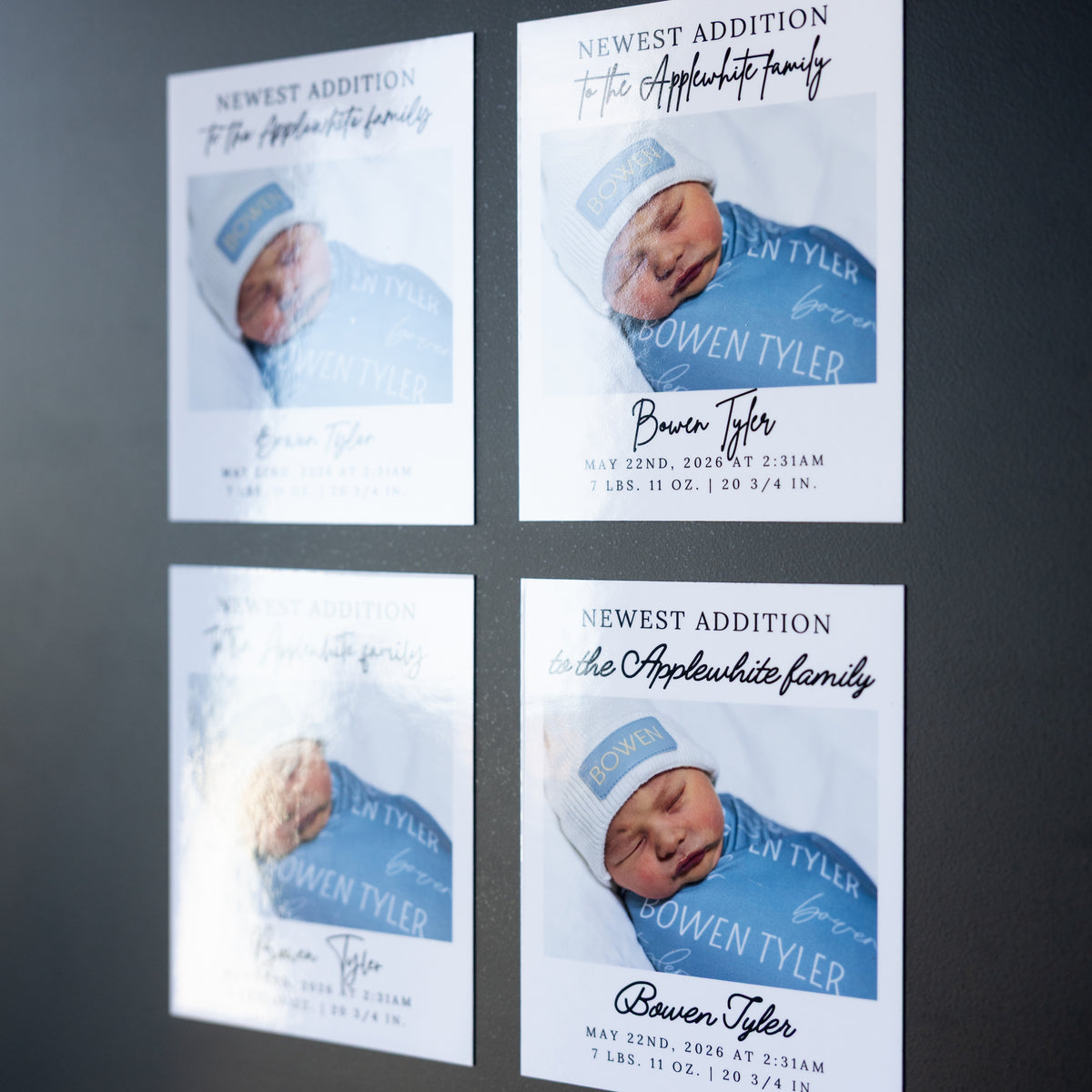 4" x 5" Martha Marigold Custom Birth Announcement Photo Magnets
