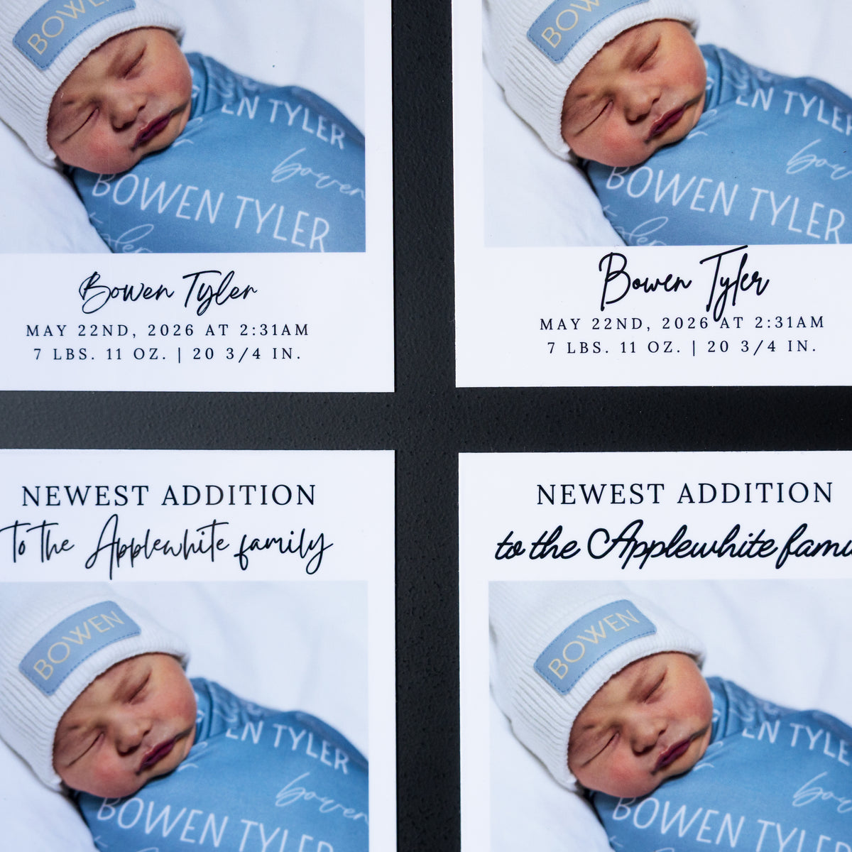 4" x 5" Martha Rose Custom Birth Announcement Photo Magnets