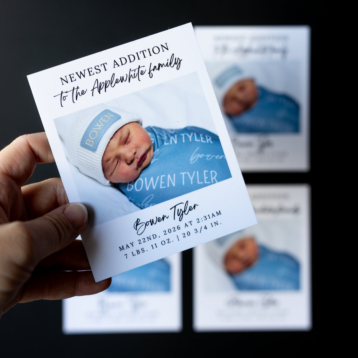 3.25" x 4" Martha Rose Custom Birth Announcement Photo Magnets