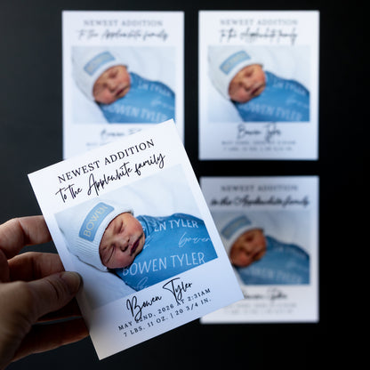 4" x 5" Martha Gardenia Custom Birth Announcement Photo Magnets