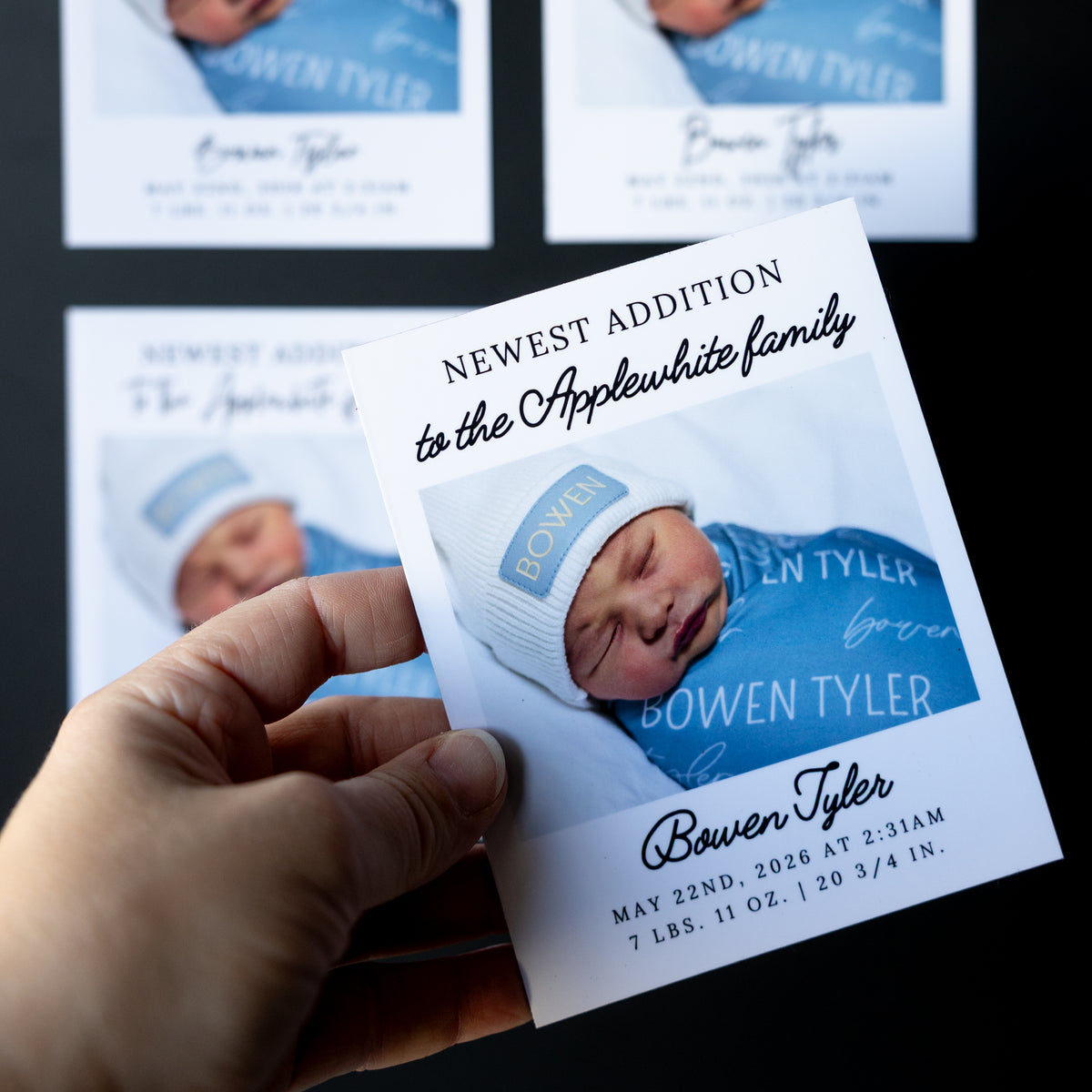4" x 5" Martha Marigold Custom Birth Announcement Photo Magnets