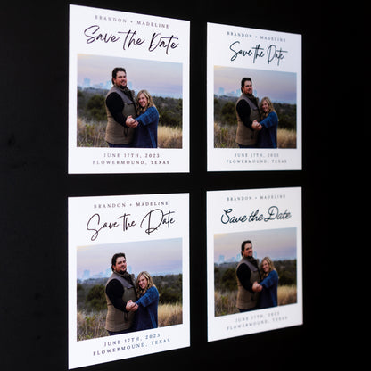 4" x 5" Catherine Rose Custom Save the Date Photo Magnets