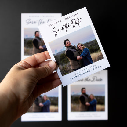 4" x 5" Catherine Hydrangea Custom Save the Date Photo Magnets