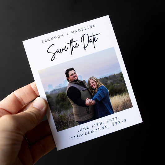 4" x 5" Catherine Hydrangea Custom Save the Date Photo Magnets