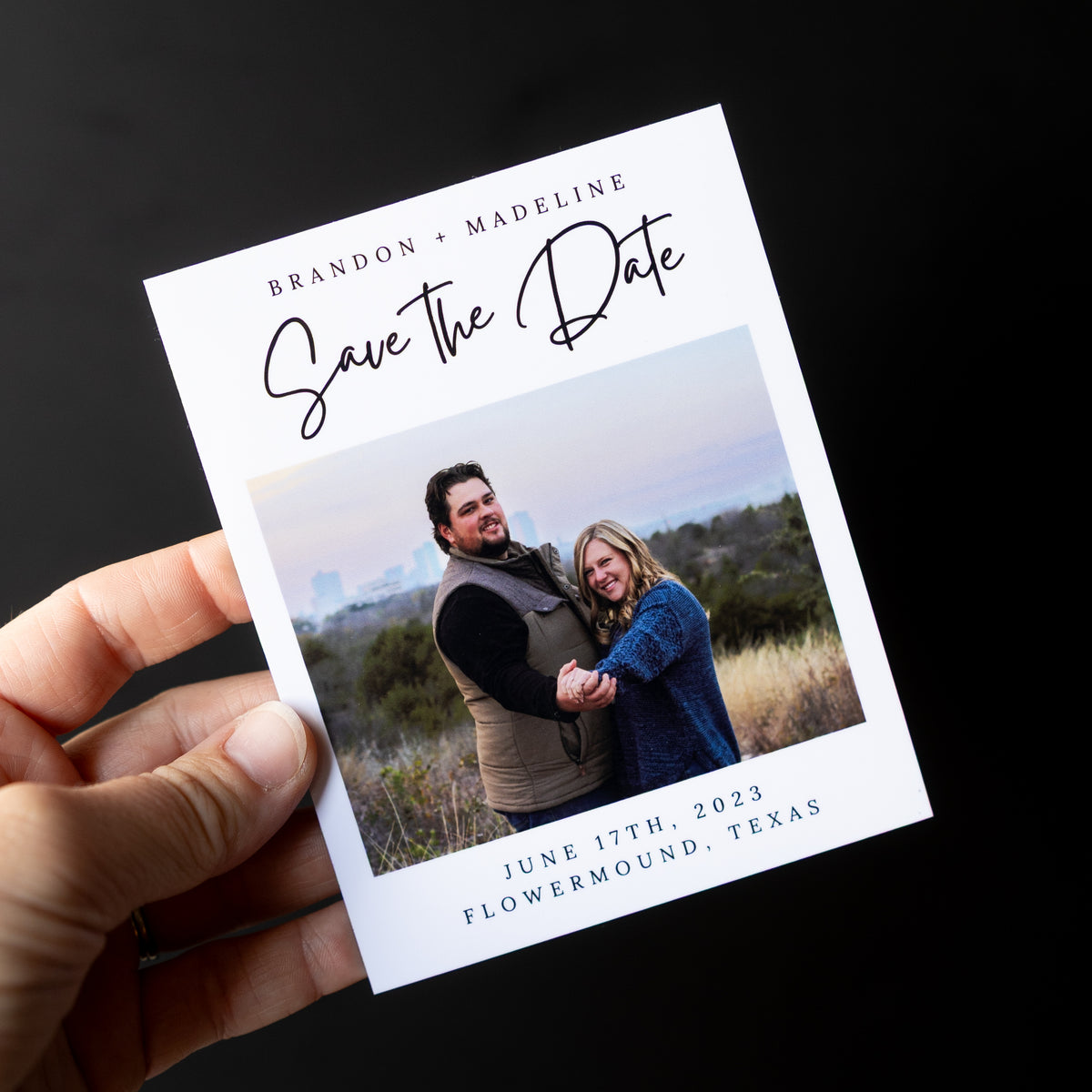 4" x 5" Catherine Gardenia Custom Save the Date Photo Magnets