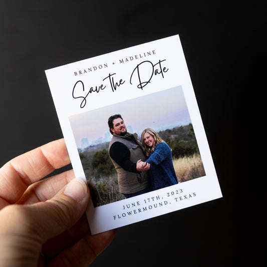 3.25" x 4" Catherine Gardenia Custom Save the Date Photo Magnets
