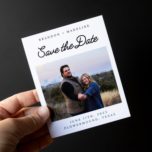 4" x 5" Catherine Marigold Custom Save the Date Photo Magnets