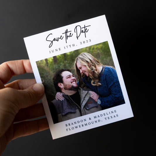 4" x 5" Adrienne Hydrangea Custom Save the Date Photo Magnets
