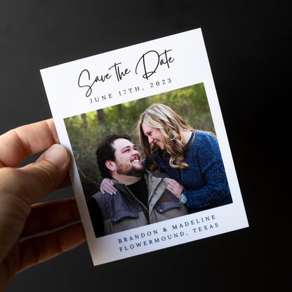 4" x 5" Adrienne Gardenia Custom Save the Date Photo Magnets
