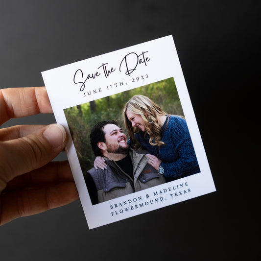 3.25" x 4" Adrienne Gardenia Custom Save the Date Photo Magnets
