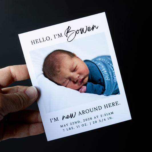 4" x 5" LaVerne Rose Custom Birth Announcement Photo Magnets