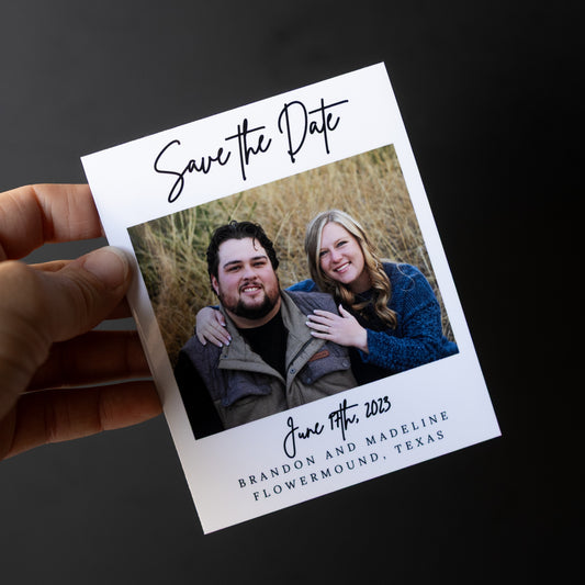 4" x 5" Genevieve Hydrangea Custom Save the Date Photo Magnets