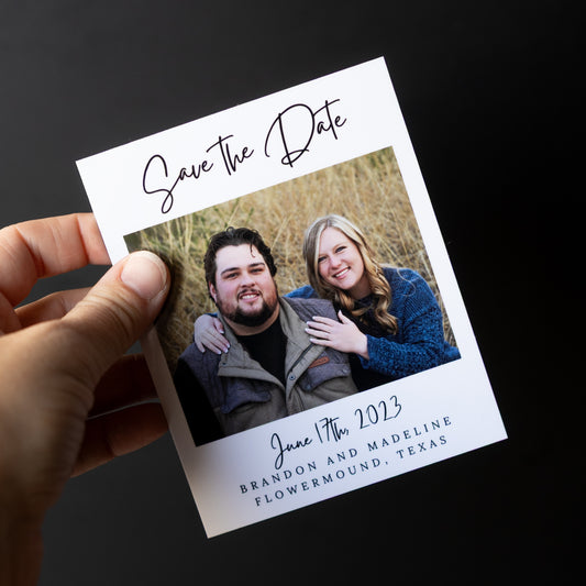 4" x 5" Genevieve Gardenia Custom Save the Date Photo Magnets