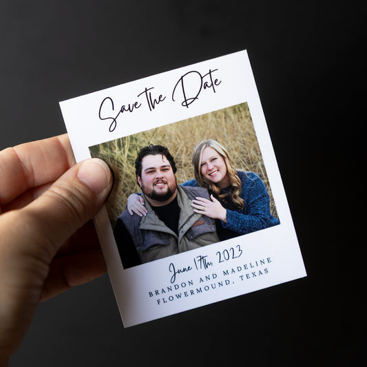 3.25" x 4" Genevieve Gardenia Custom Save the Date Photo Magnets