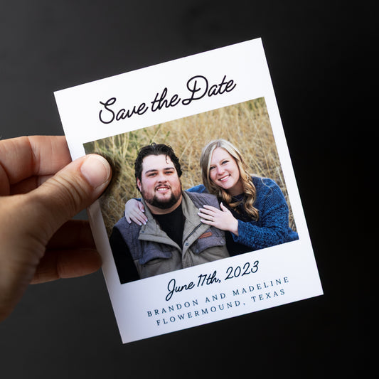 4" x 5" Genevieve Marigold Custom Save the Date Photo Magnets