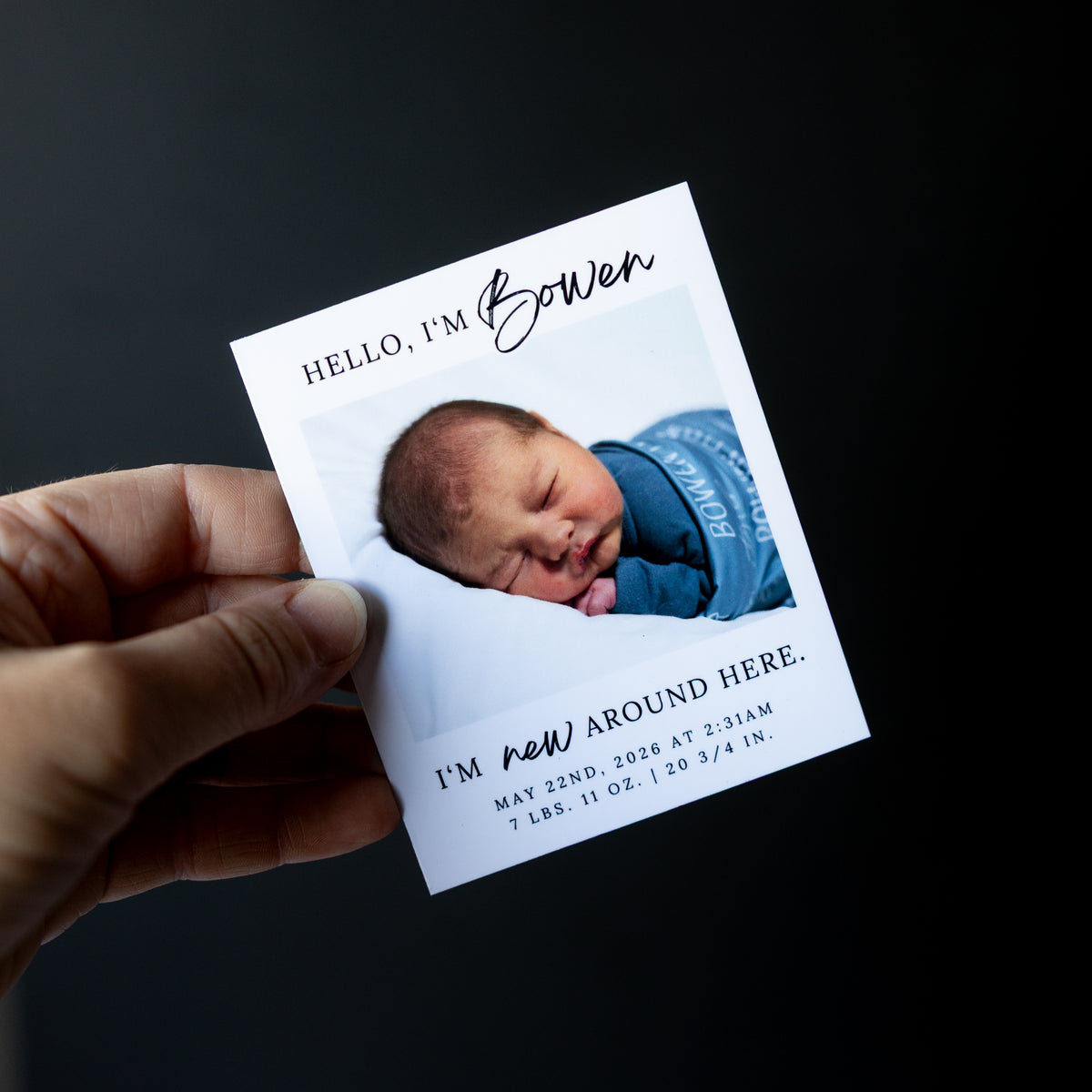 3.25" x 4" LaVerne Rose Custom Birth Announcement Photo Magnets