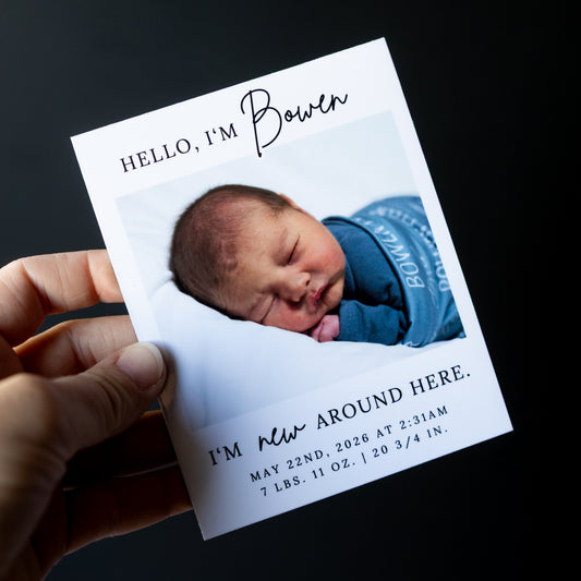 4" x 5" LaVerne Hydrangea Custom Birth Announcement Photo Magnets