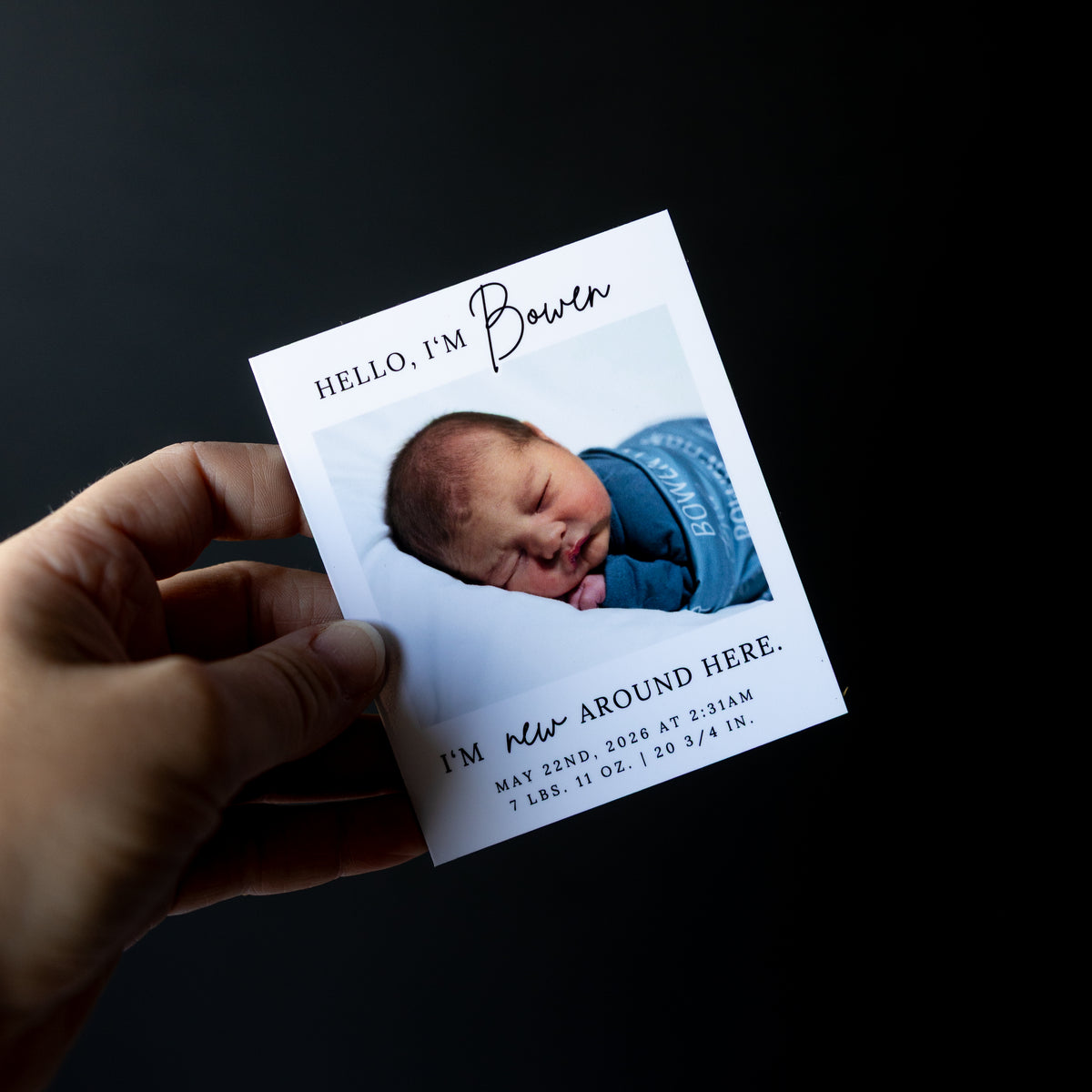 3.25" x 4" LaVerne Hydrangea Custom Birth Announcement Photo Magnets