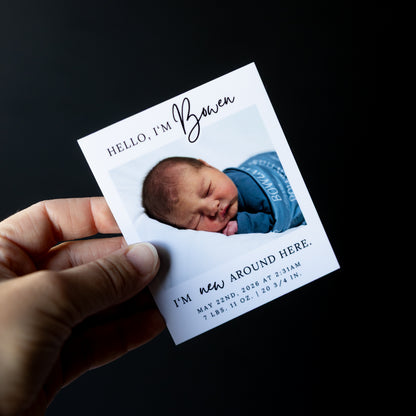 3.25" x 4" LaVerne Gardenia Custom Birth Announcement Photo Magnets