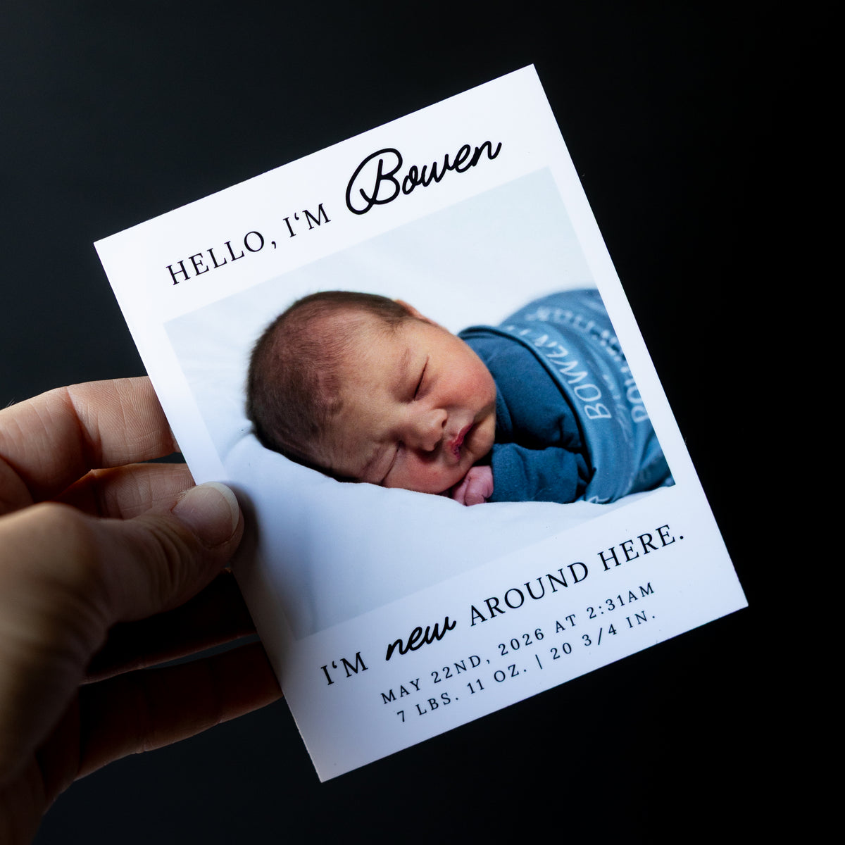 4" x 5" LaVerne Marigold Custom Birth Announcement Photo Magnets