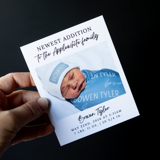 4" x 5" Martha Rose Custom Birth Announcement Photo Magnets