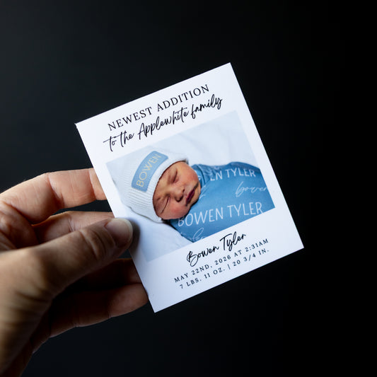 3.25" x 4" Martha Rose Custom Birth Announcement Photo Magnets