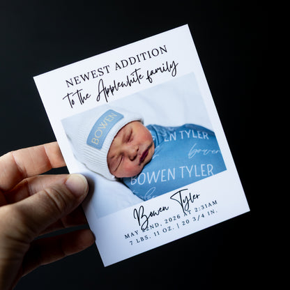 4" x 5" Martha Gardenia Custom Birth Announcement Photo Magnets