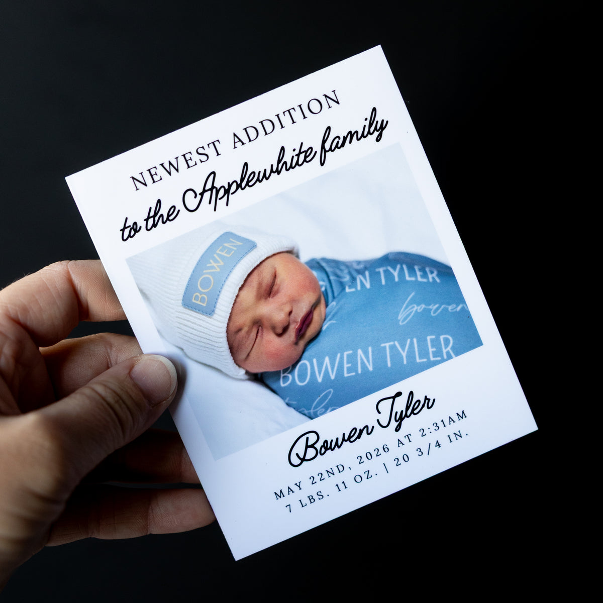 4" x 5" Martha Marigold Custom Birth Announcement Photo Magnets