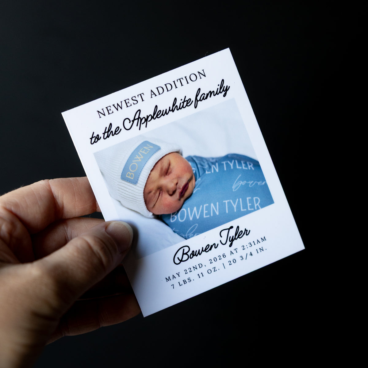3.25" x 4" Martha Marigold Custom Birth Announcement Photo Magnets