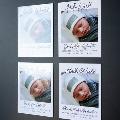 3.25" x 4" Debra Marigold Custom Birth Announcement Photo Magnets